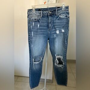 Women's Distressed Blue Jeans